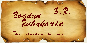 Bogdan Rubaković vizit kartica